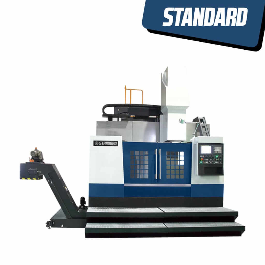 STANDARD EVS-2500 Single Column Vertical Lathe machining a large turbine casing with precision