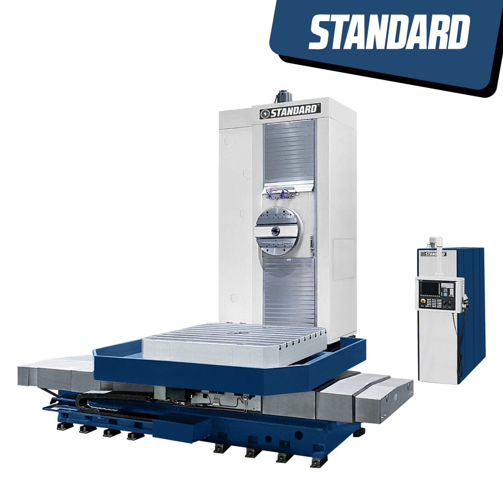 STANDARD EHF-160A CNC Horizontal Boring Mill, featuring a Ø160mm Spindle with a Facing Head. The machine includes X, Y, Z, B, W, and U-axis for precision operations, available from STANDARD and Standard Direct.